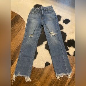 Girl’s Art Class Distressed Jeans With Raw Hem Size 12